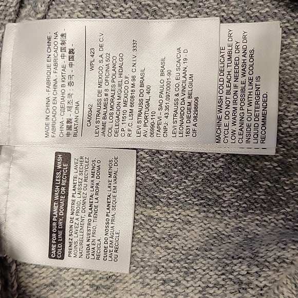 LEVI'S Red Tag Grey Striped  Knit Crewneck Sweater Mens XL - Picture 11 of 13